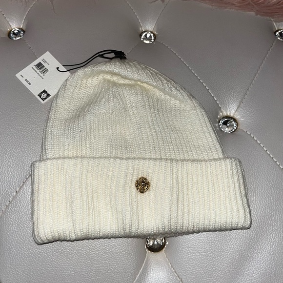 Anne Klein Fisherman Ribbed Cuffed Quartz Ivory Hat O/S - Picture 7 of 11